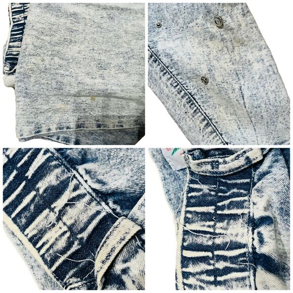 Fringe Acid Wash Denim 2 Piece Jeans Suit Vintage 90s Andiamo Womens Blue Small - Picture 7 of 16